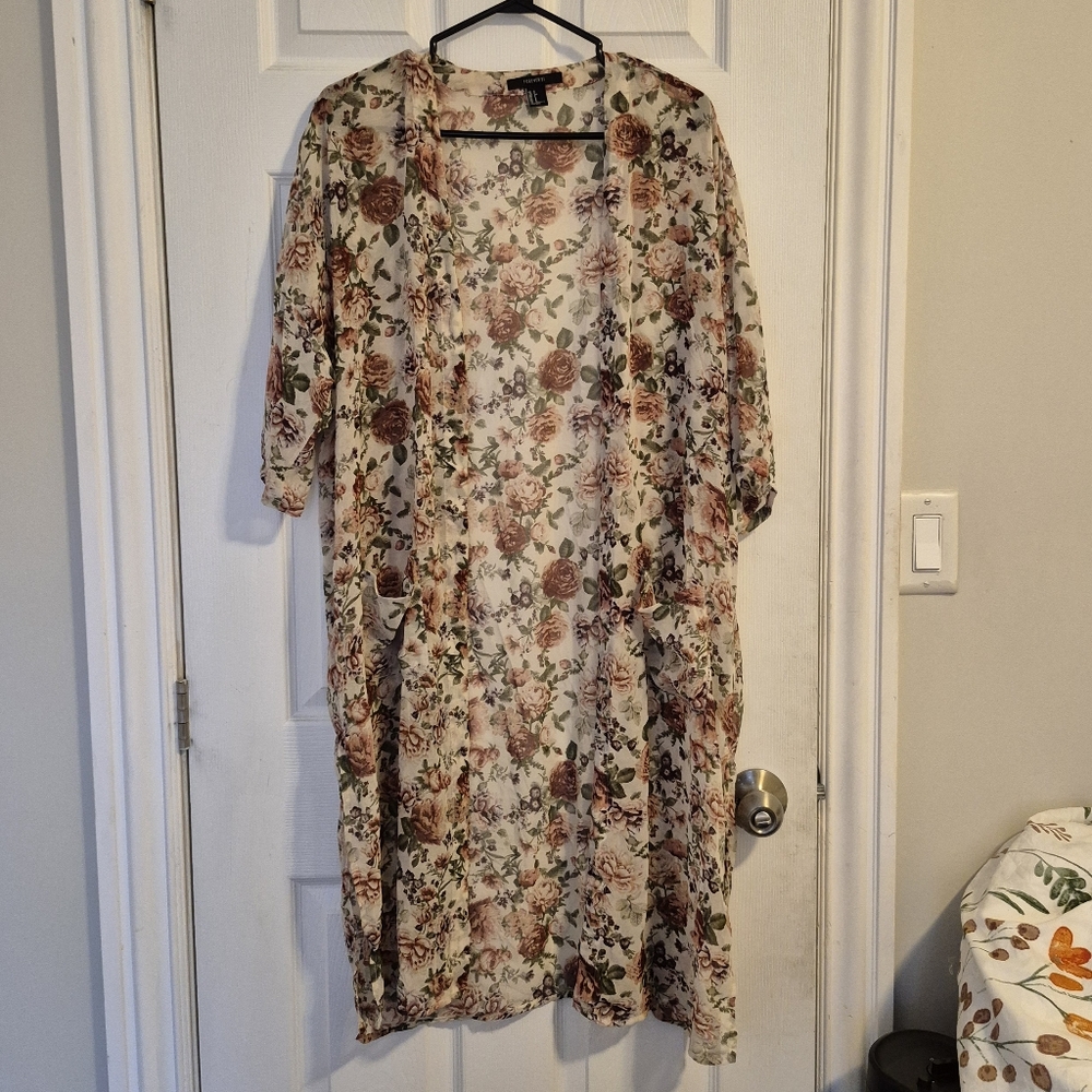 Forever 21 Floral Kimono Cardigan